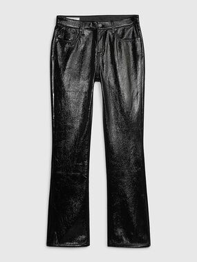 GAP Mid Rise Vegan Patent Leather Baby Boot Pants